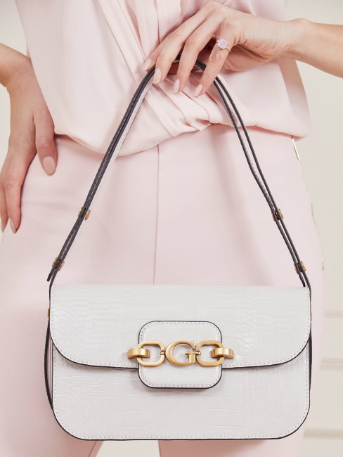 Sac à Bandoulière Imprimé Croco Hensely Blanc Guess