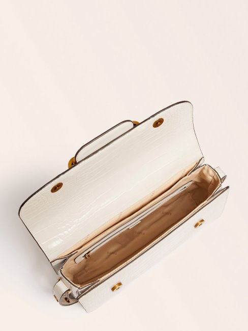 Sac à Bandoulière Imprimé Croco Hensely Blanc Guess