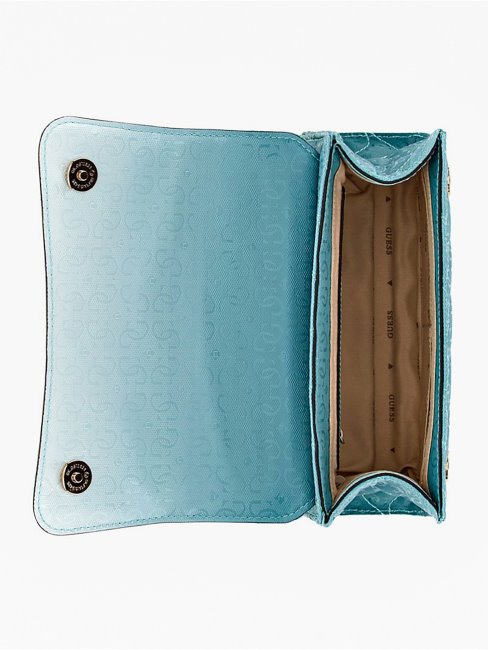 Mini Sac à Bandoulière Bleu Clair Logo Sasky 4g Guess