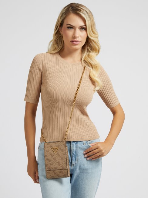 Noelle 4g ​​​​logo Mini Sac à Bandoulière Marron Guess