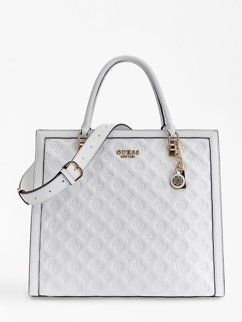 Sac à Main Guess Blanc à Logo Abey Estampé