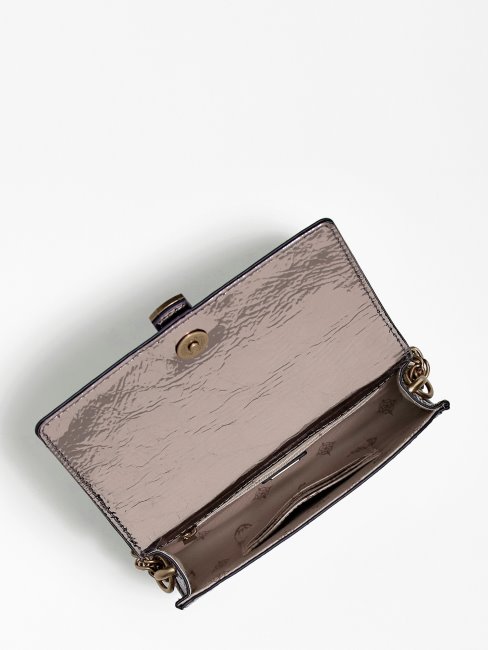 Guess Mini Sac à Bandoulière Métallisé Virtuel Gris