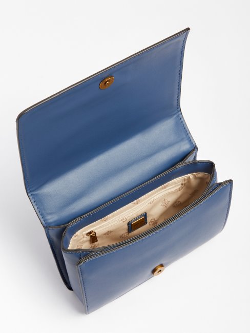 Abey Sac à Bandoulière En Velours Guess Bleu Clair