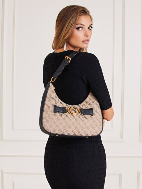 Guess Aviana 4g Logo Hobo Multi Beige