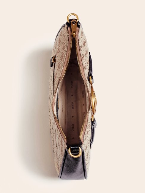 Guess Aviana 4g Logo Hobo Multi Beige