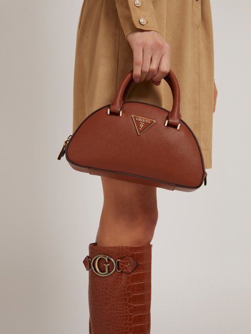 Mini Sac à Main Guess Cordelia Marron Saffiano