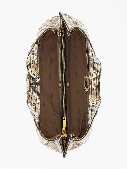 Sac à Main Zed Imprimé Python Guess Multi Beige