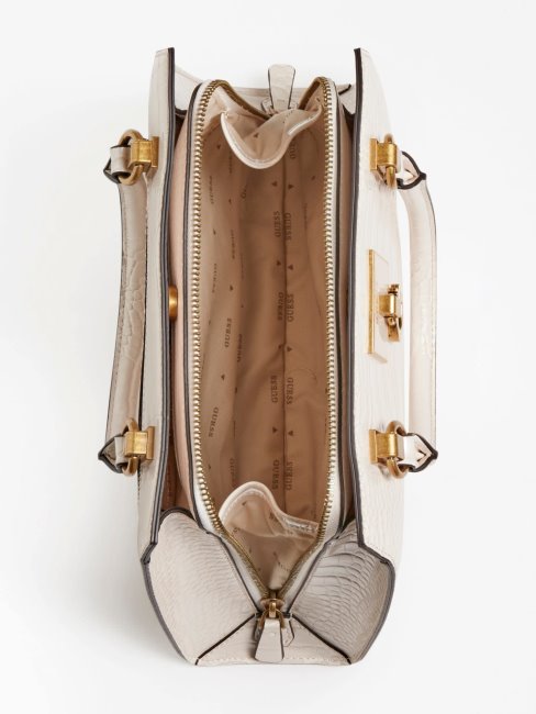 Sac à Main Guess Blanc Imprimé Croco Stephi