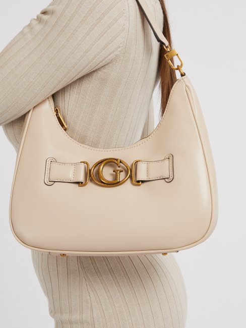 Sac Bandoulière Aviana Logo Crème Guess