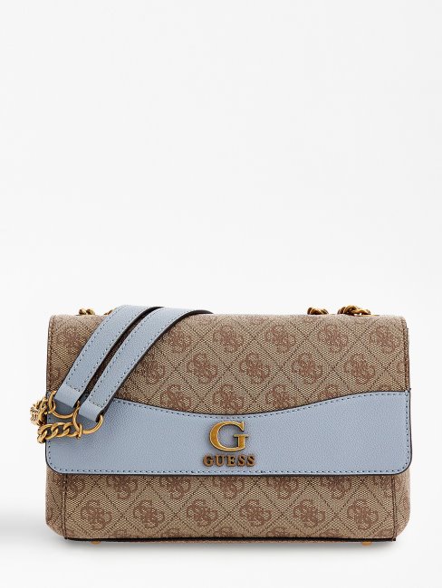 Sac à Bandoulière Bleu Clair Nell 4g Logo Guess