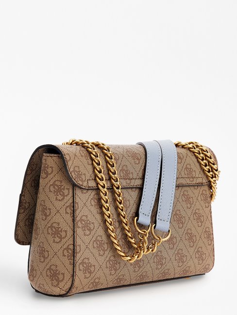 Sac à Bandoulière Bleu Clair Nell 4g Logo Guess