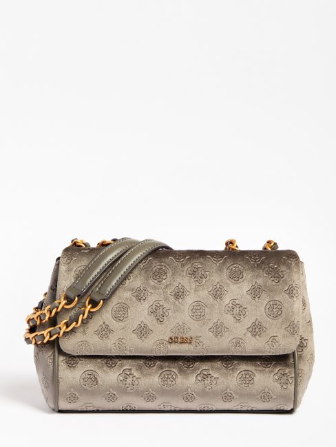 Sac Bandoulière Inia Velours Gris Guess