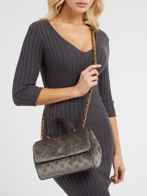 Sac Bandoulière Inia Velours Gris Guess