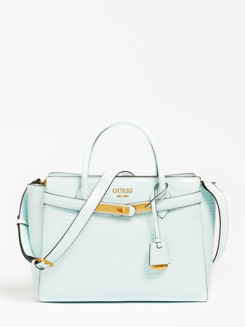 Sac à Main Guess Enisa Bleu Sarcelle à Imprimé Croco