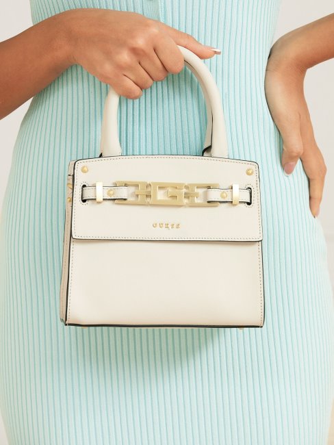 Sac à Main Guess Blanc Cristina En Cuir Véritable