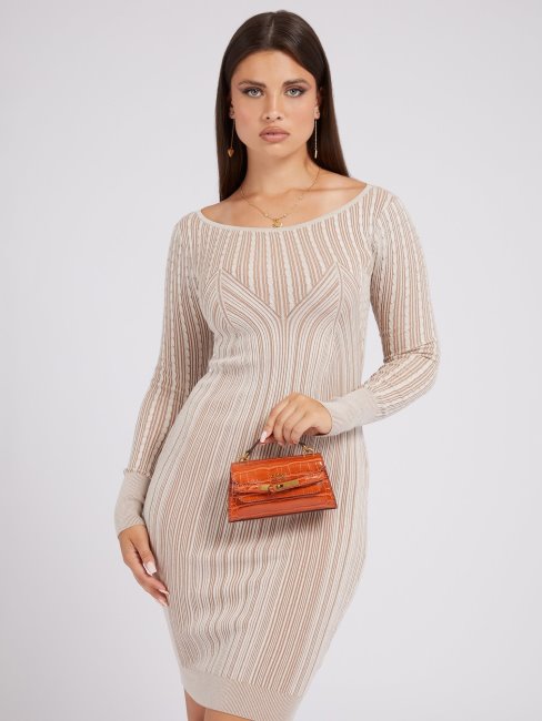 Micro Sac à Main Imprimé Croco Tullia Guess Marron