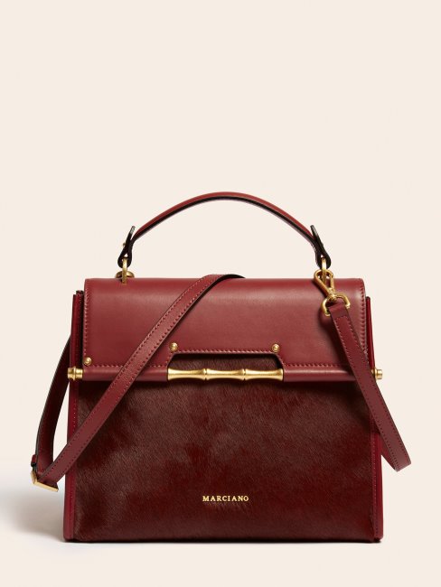 Sac à Main Guess Alia En Cuir Véritable Rouge