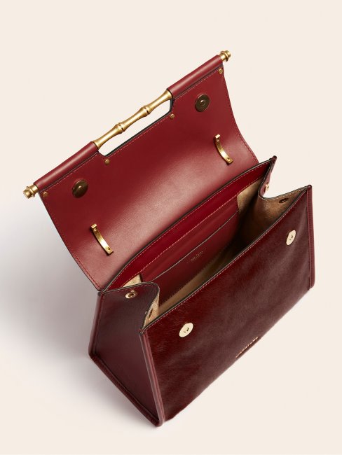 Sac à Main Guess Alia En Cuir Véritable Rouge