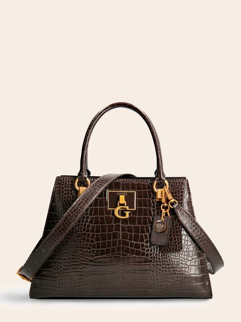 Sac à Main Stephi Imprimé Croco Marron Guess