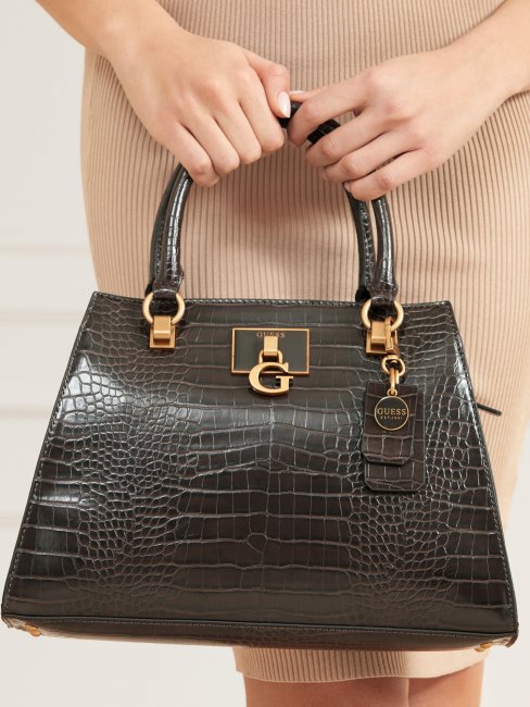 Sac à Main Stephi Imprimé Croco Marron Guess