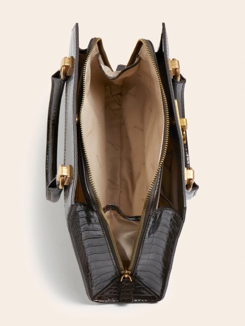 Sac à Main Stephi Imprimé Croco Marron Guess