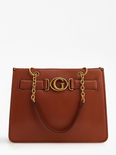 Sac Cabas Marron Guess Aviana Logo