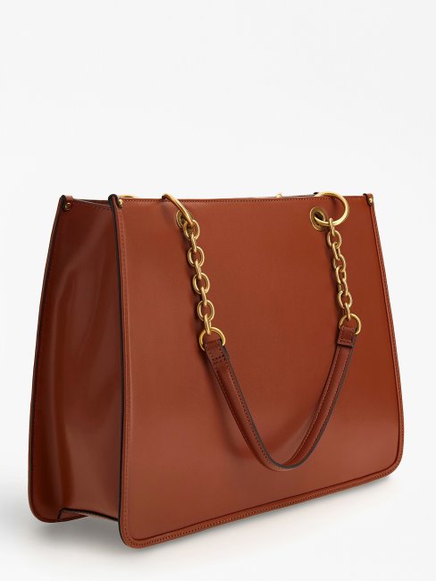 Sac Cabas Marron Guess Aviana Logo