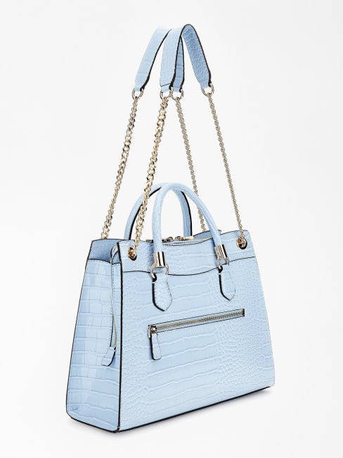 Sac à Main Guess Bleu Clair à Imprimé Croco Nell