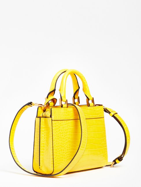 Mini Sac à Main Katey Croco Jaune Guess