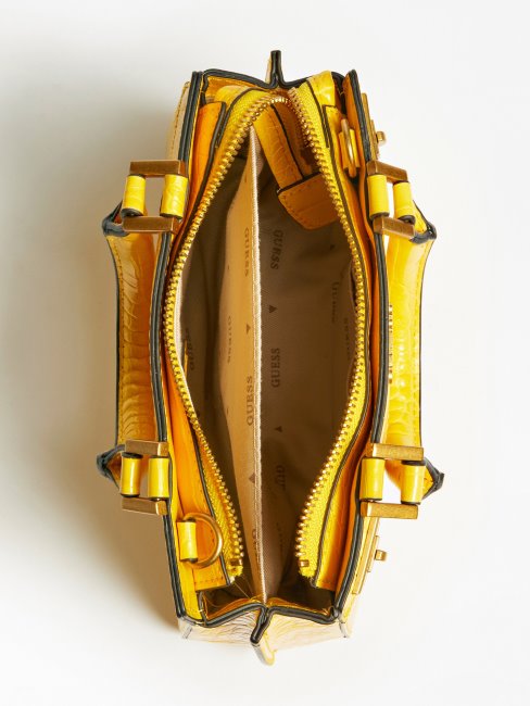 Mini Sac à Main Katey Croco Jaune Guess