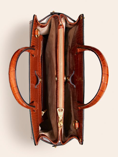 Sac à Main Guess Cristina En Cuir Véritable Marron