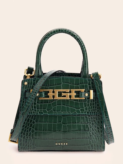 Mini Sac à Main Guess Cristina En Cuir Véritable Bleu