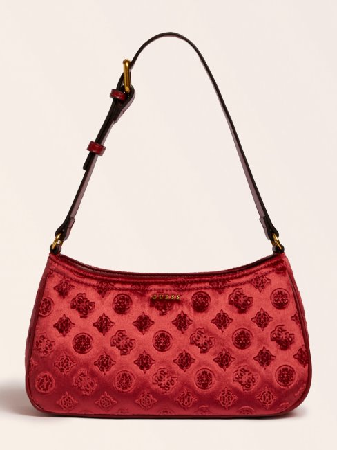 Guess Kimi Sac à Bandoulière En Velours Rouge