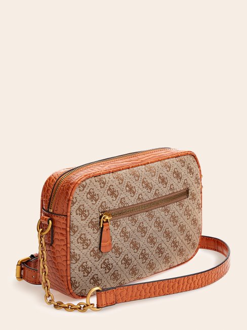 Sac Besace Logo Aviana 4g Marron Guess