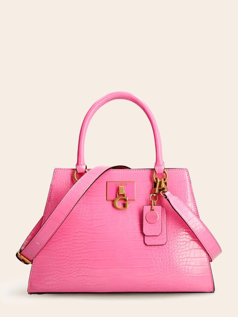 Sac à Main Guess Stephi Imprimé Croco Rose