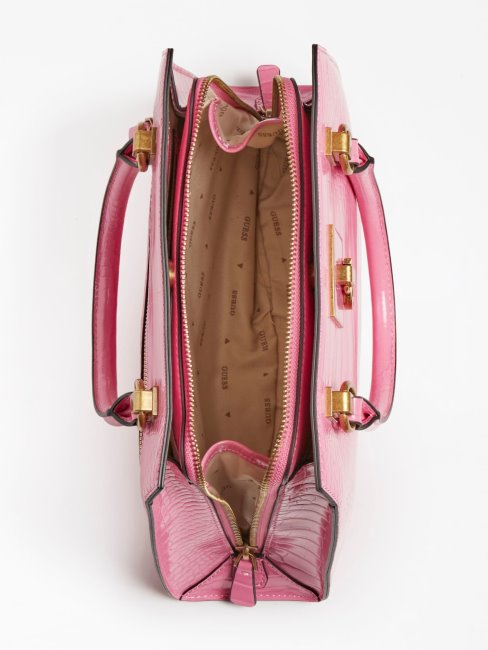 Sac à Main Guess Stephi Imprimé Croco Rose