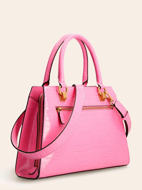 Sac à Main Guess Stephi Imprimé Croco Rose