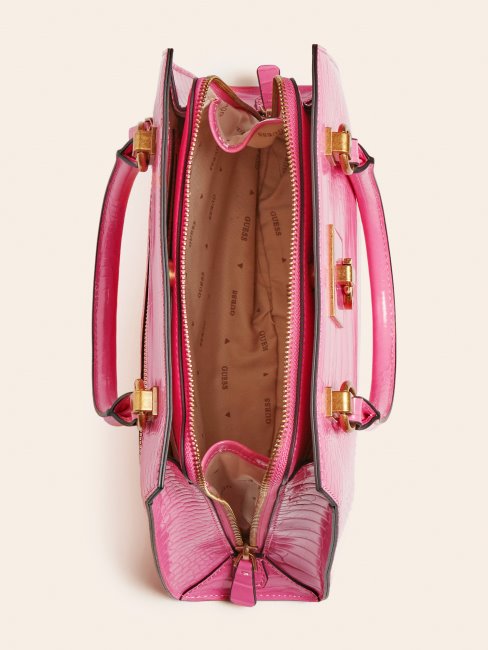 Sac à Main Guess Stephi Imprimé Croco Rose