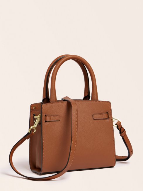 Sac à Main Guess En Cuir Véritable Marron Cristina