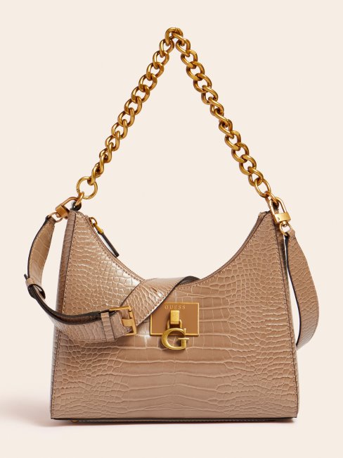 Guess Stephi Crème Hobo Imprimé Croco