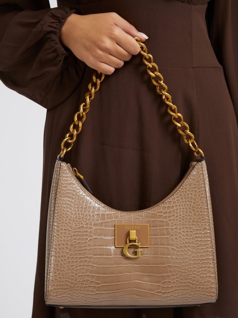 Guess Stephi Crème Hobo Imprimé Croco