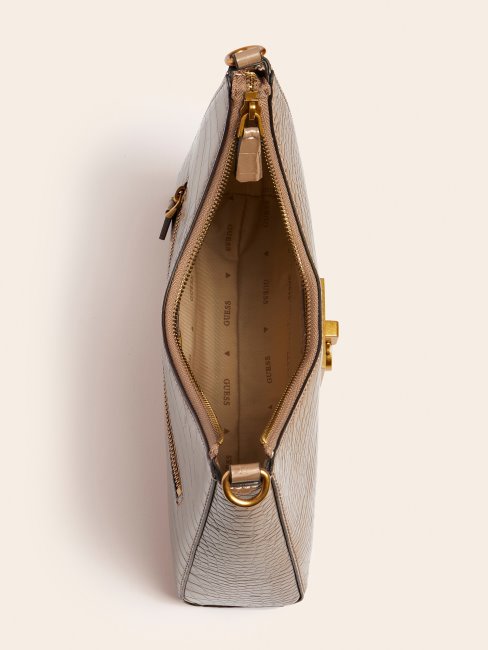 Guess Stephi Crème Hobo Imprimé Croco