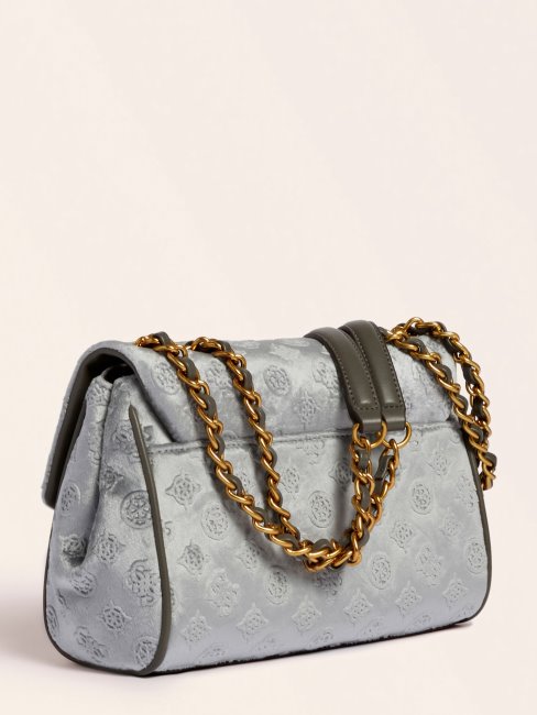 Kimi Sac Bandoulière En Velours Gris Guess
