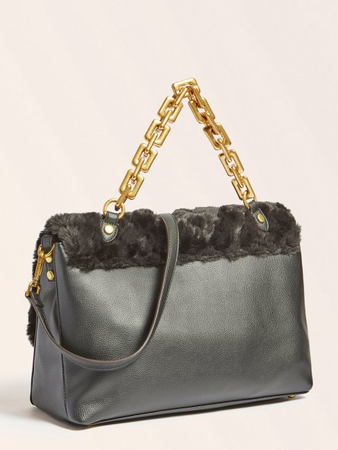 Sac Porté épaule En Fausse Fourrure Helma Noir Guess