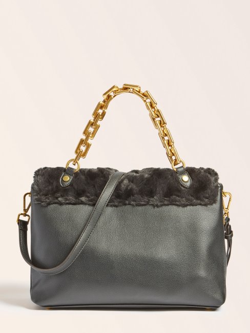 Sac Porté épaule En Fausse Fourrure Helma Noir Guess