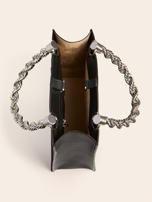 Aida Mini Sac à Main En Cuir Véritable Noir Guess