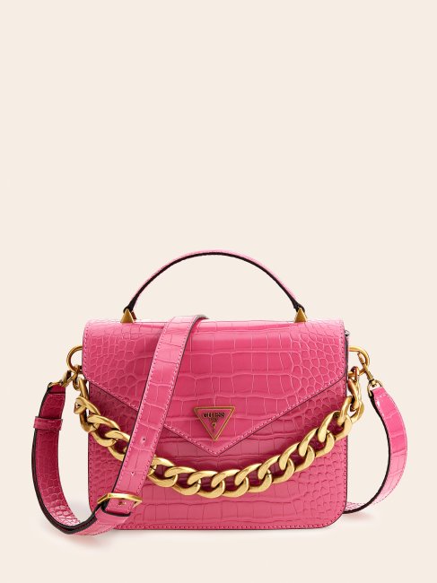 Mini Sac à Main Guess Rose Imprimé Croco Retour
