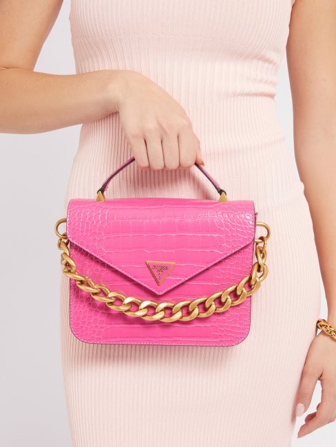 Mini Sac à Main Guess Rose Imprimé Croco Retour