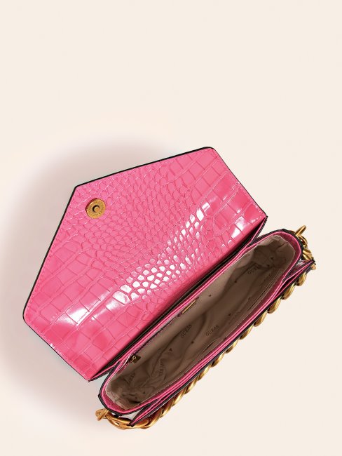 Mini Sac à Main Guess Rose Imprimé Croco Retour