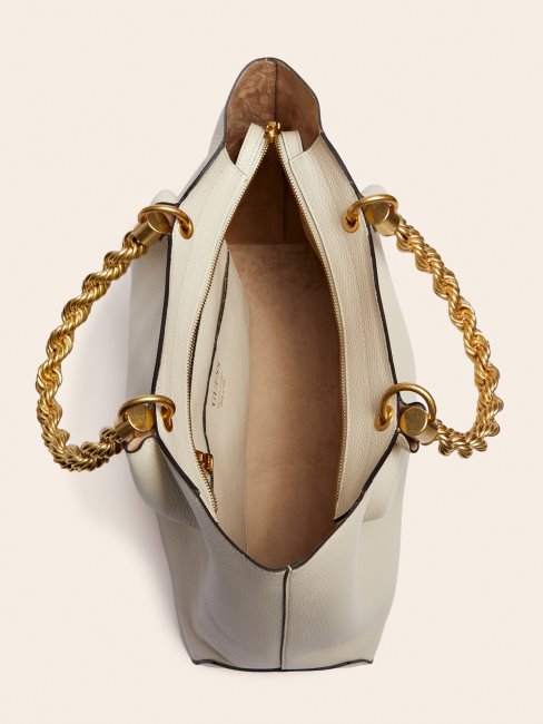 Guess Aida Sac à Main En Cuir Véritable Blanc